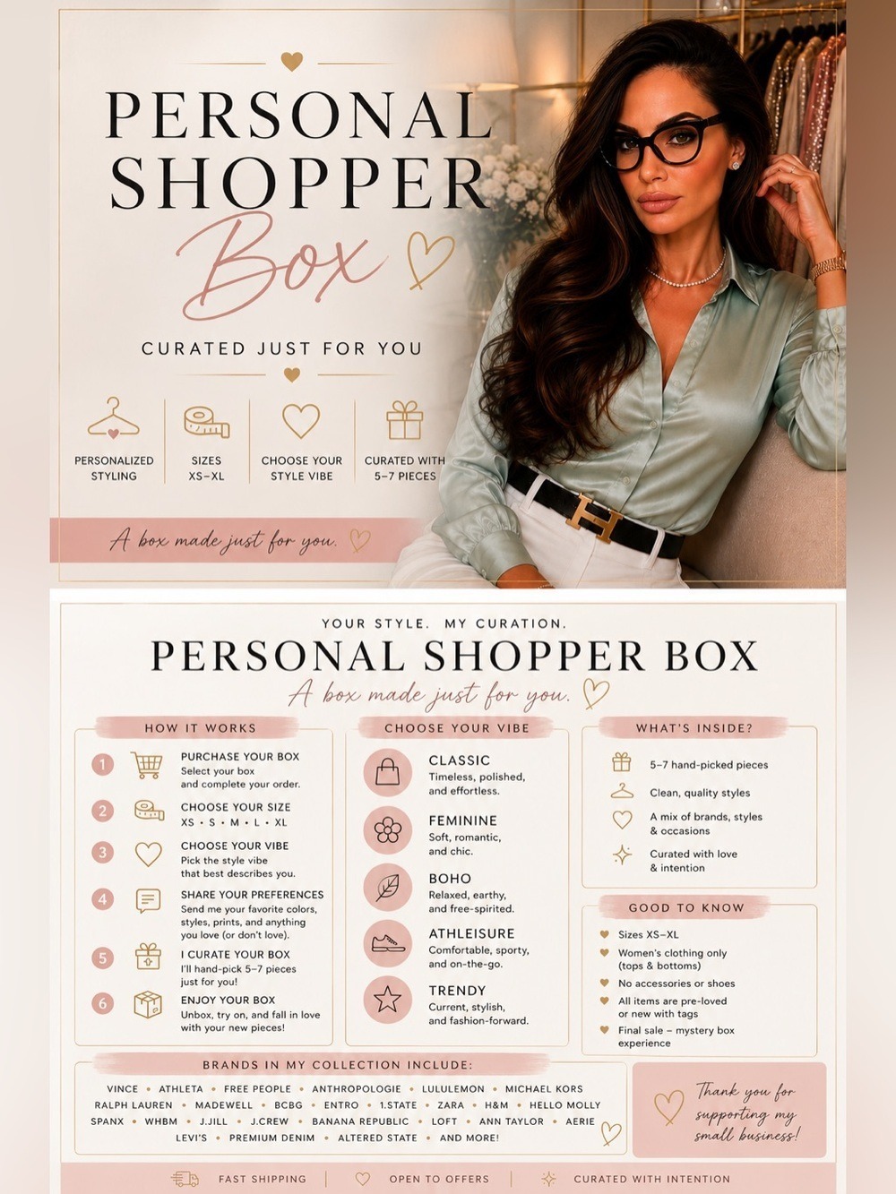 Personal Shopper Mystery Box | Free People, Madewell, Lululemon various sizes
